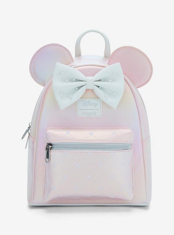 hot topic Loungefly Disney Minnie Mouse Pink Pearl Mini Backpack