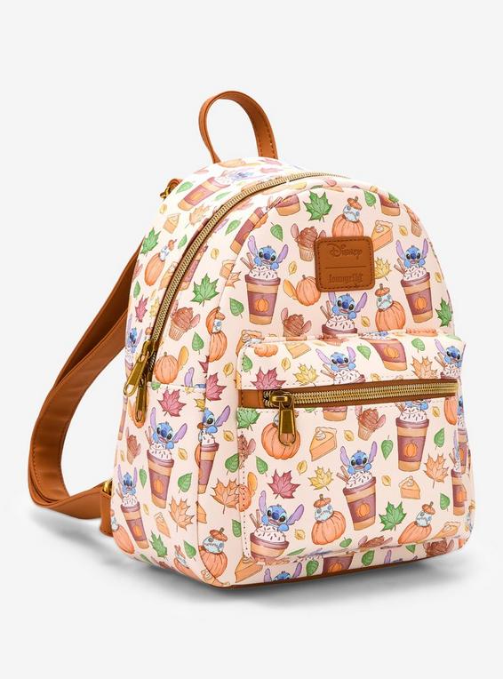 Hot Topic Loungefly Disney Stitch Pumpkin Spice Latte Mini Backpack