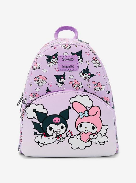 hot topic Loungefly Kuromi & My Melody Angel & Devil Mini Backpack