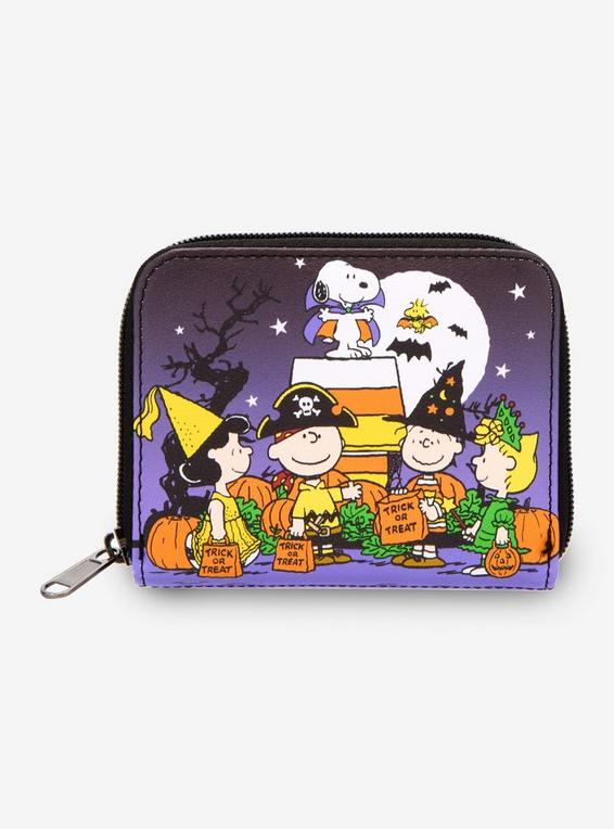 hot topic Loungefly Peanuts Halloween Trick-Or-Treat Mini Zipper Wallet