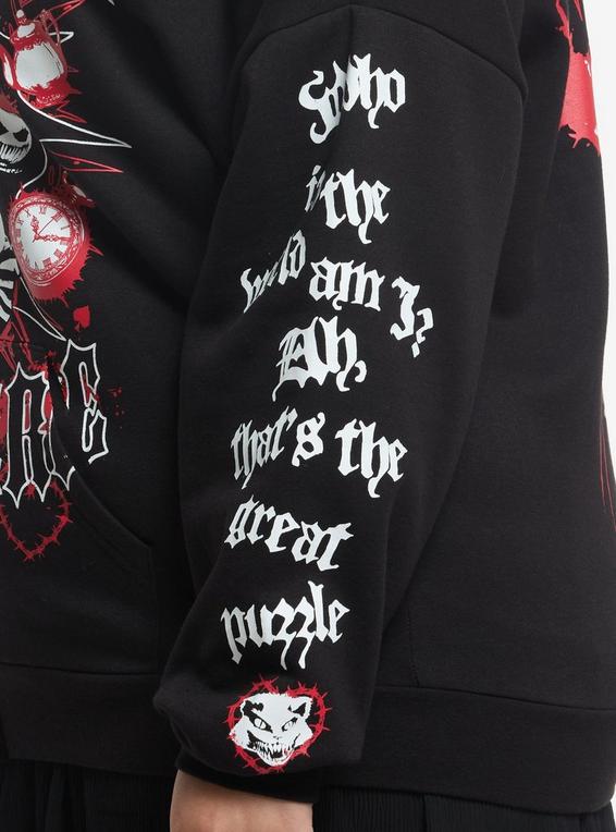 Hot Topic Mad Tea Party White Rabbit Girls Hoodie Plus Size RED