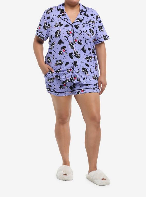 Hot Topic Magical Twin Comets Celestial Girls Pajama Set Plus Size LAVENDER