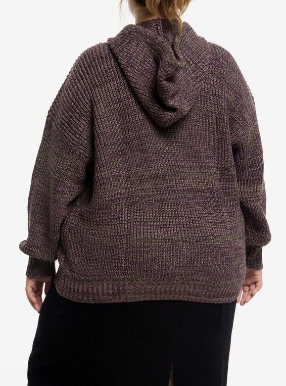 Hot Topic Social Collision Purple & Green Knit Girls Hoodie Plus Size MULTI