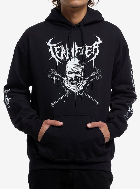 hot topic Terrifier Vertebrae33 Art The Clown Weapons Hoodie BLACK