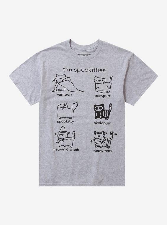 hot topic The Spookitties T-Shirt By Poorly Cat Draw MULTI