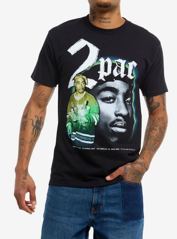 hot topic Tupac California Love Portrait Heavyweight T-Shirt BLACK