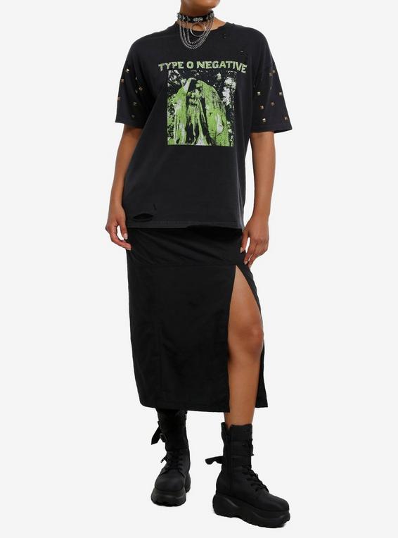 Hot Topic Type O Negative Studded Distressed T-Shirt MULTI