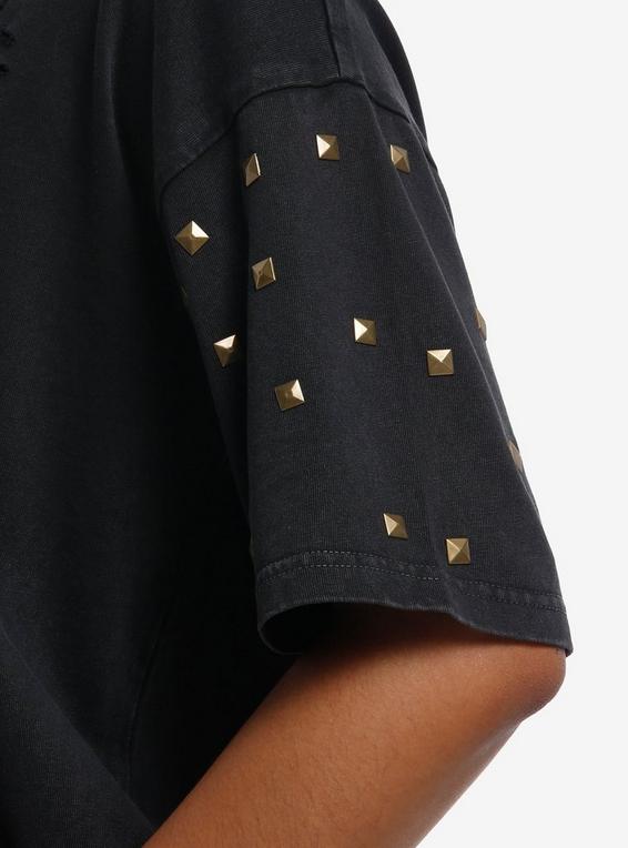 Hot Topic Type O Negative Studded Distressed T-Shirt MULTI