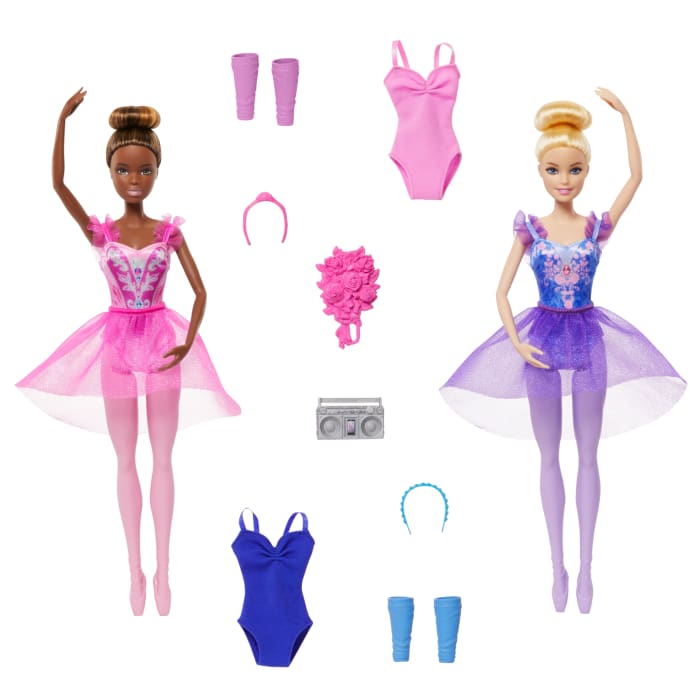 hot wheels Barbie Ballet Room Set With 2 Ballerina Fashion Dolls Extra Look & Dance Accessories