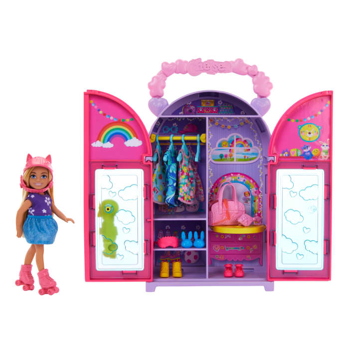 hot wheels Barbie Chelsea Doll & Closet Toy Playset With CloThes & Accessories