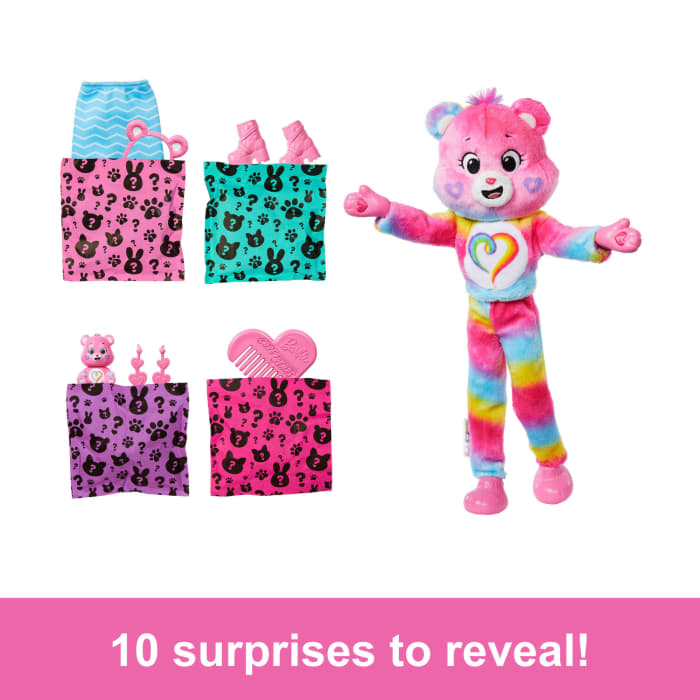 hot wheels Barbie Cutie Reveal Care Bears Doll & Accessories Series 2 Togetherness Bear With 10 Surprises