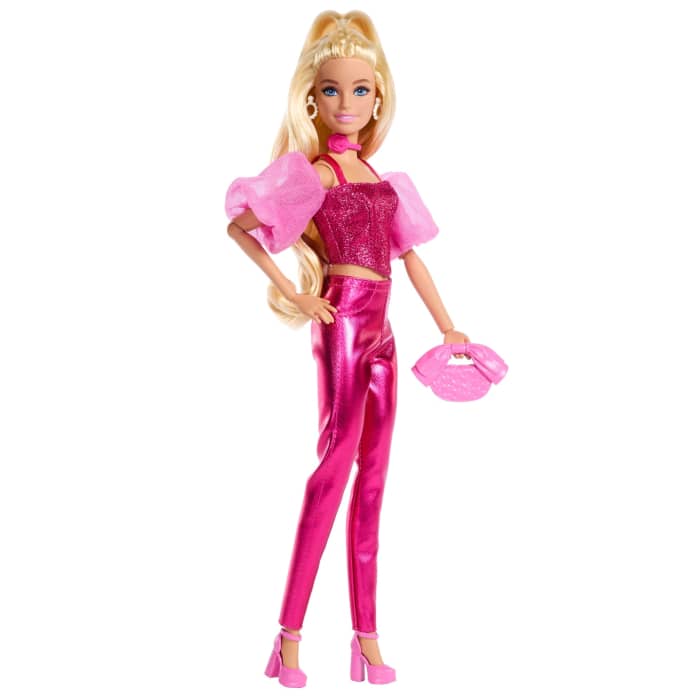 Hot Wheels Barbie Deluxe Style Fashion Doll #5 In Metallic Pink Outfit With Corset Top And Accessories Blonde