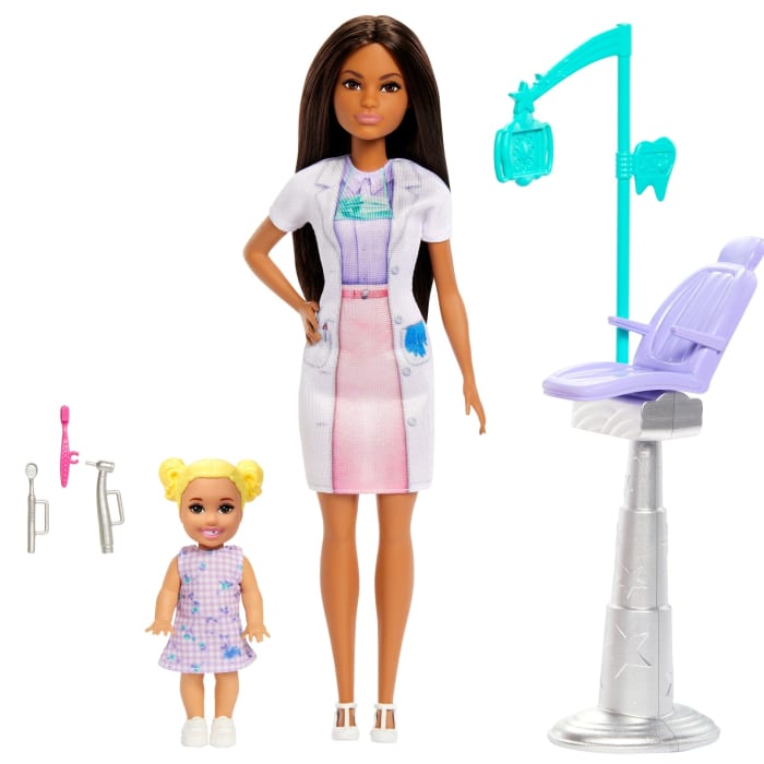 Hot Wheels Barbie Dentist Doll With Brunette Fashion Doll 1 Kid Doll Medical Doctor Furniture & Accessories