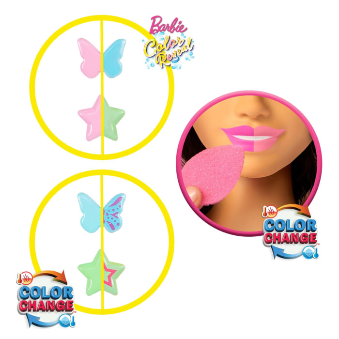 Hot Wheels Barbie Doll Styling Head Brown Hair With 20+ Hair Styling Accessories