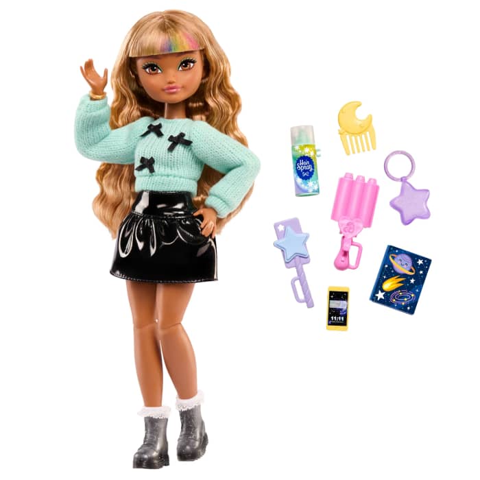 Hot Wheels Barbie Dream Besties Zia Fashion Doll With 7 Hair & Moon Themed Accessories