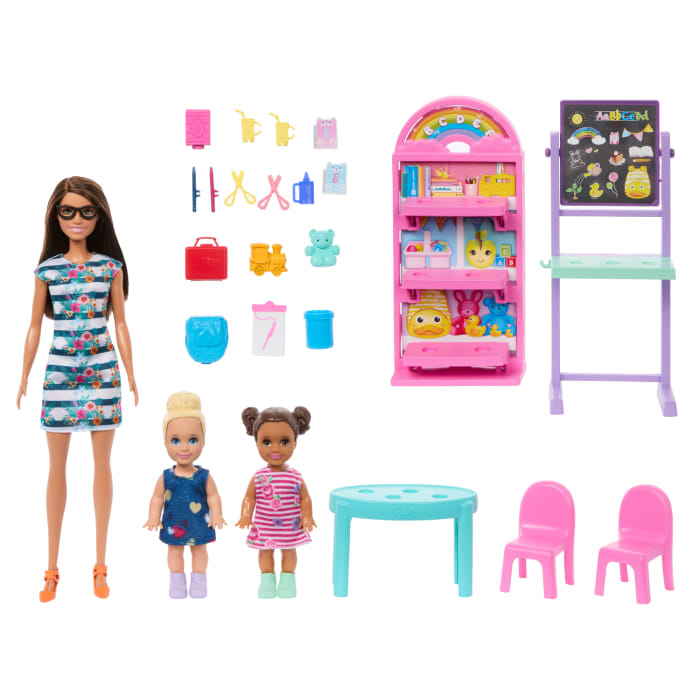 hot wheels Barbie I Love School Classroom Playset With 1 Fashion Doll 2 Small Dolls & 20+ Accessories