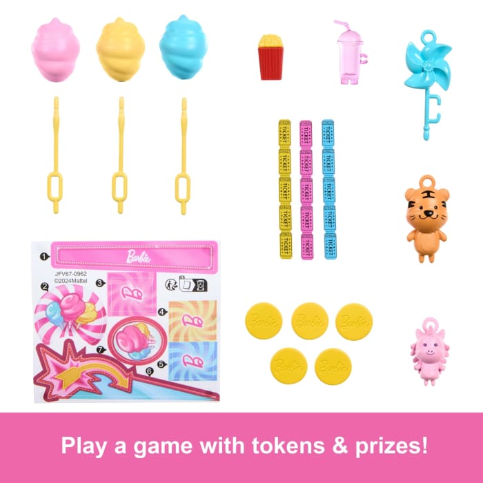 Hot Wheels Barbie Mysteries: Beach Detectives Barbie “Malibu” Doll Cotton Candy Game Playset & Accessories