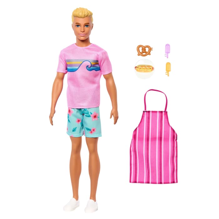 Hot Wheels Barbie Mysteries: Beach Detectives Ken Doll In Signature Outfit With Storytelling Accessories