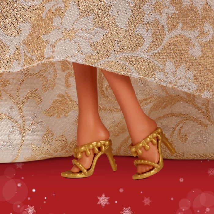 Hot Wheels Barbie Signature 2025 Holiday Barbie Fashion Doll Seasonal Collector Dark Brown Hair With Silver & Gold Gown