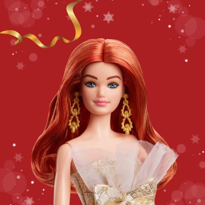 hot wheels Barbie Signature 2025 Holiday Barbie Fashion Doll Seasonal Collector Red Hair With Silver & Gold Gown