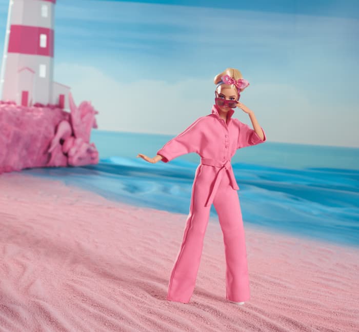 Hot Wheels Barbie The Movie Collectible Doll Margot Robbie As Barbie In Pink Power Jumpsuit