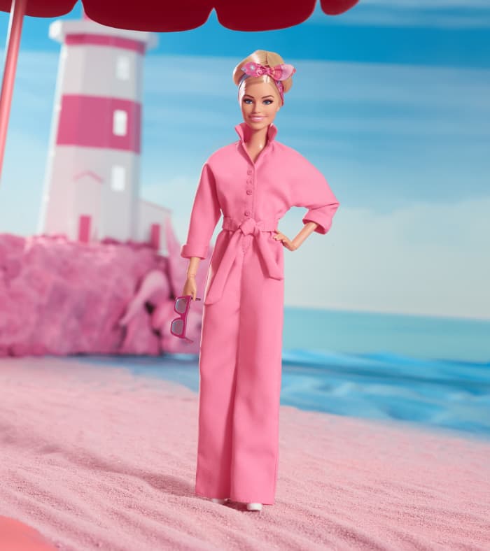 hot wheels Barbie The Movie Collectible Doll Margot Robbie As Barbie in Pink Power Jumpsuit