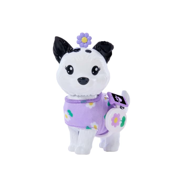 Hot Wheels Barbie Twinning Looks Fashion Doll With Pet Dog Matching Purple Clothes & Accessories Black Hair