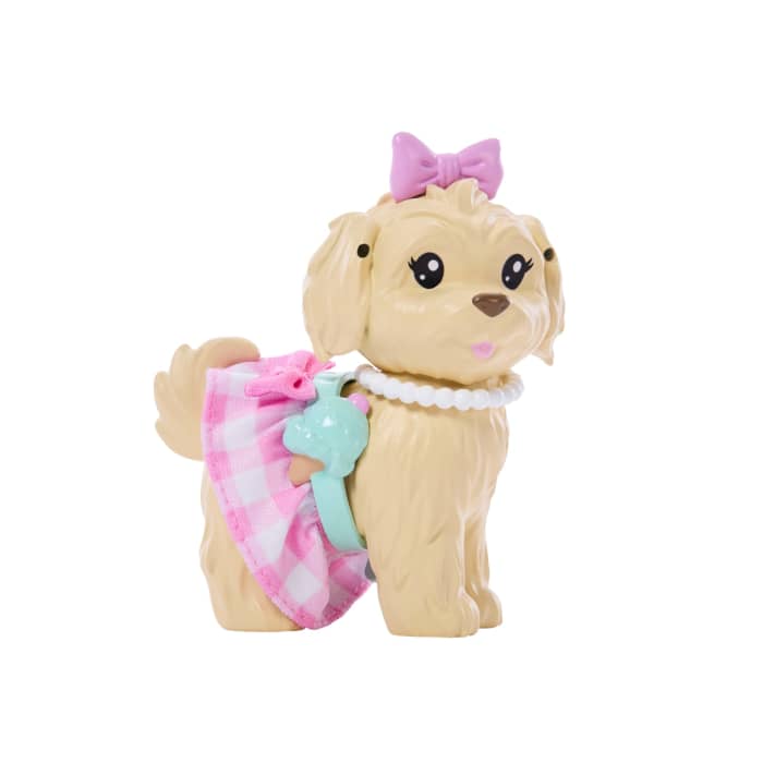 Hot Wheels Barbie Twinning Looks Fashion Doll With Pet Dog Matching Pink Clothes & Accessories Blonde