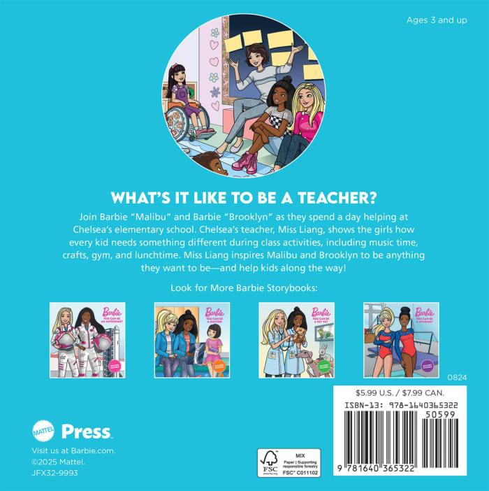 hot wheels Barbie: You Can Be A Teacher Paperback Book For Kids Includes 2 Sticker Sheets