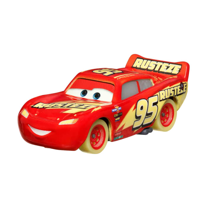 Hot Wheels Disney And Pixar Cars Glow Racers Vehicles Glow-In-The-Dark 1:55 Scale Die-Cast Toy Cars