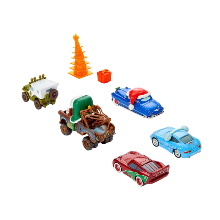 hot wheels Disney And Pixar Cars Winter Die-Cast Multipack Set Of 5 Toy Vehicles & 2 Plastic Accessories