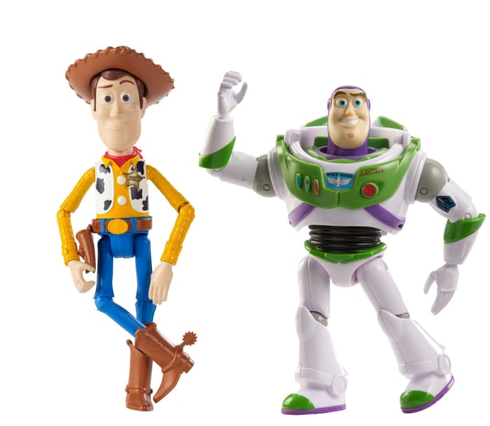 Hot Wheels Disney And Pixar Toy Story 7-Inch Woody And Buzz Action Figure Toys 2-Pack Pizza Planet Adventure