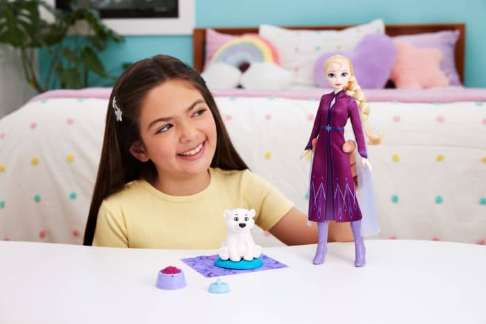 hot wheels Disney Frozen Elsa Fashion Doll & Polar Bear Cub Figure With 4 Nurturing Accessories