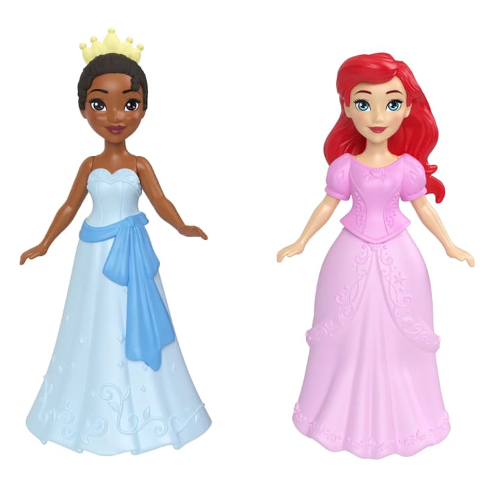 Hot Wheels Disney Princess Royal Wardrobe Set With Ariel & Tiana Small Dolls 4 Fashions 2 Animals & 4 Accy
