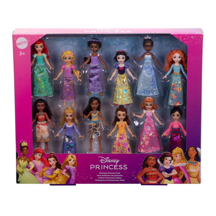 Hot Wheels Disney Princess Ultimate Princess Pack With 12 Small Dolls In Signature Outfits Inspired By Movies
