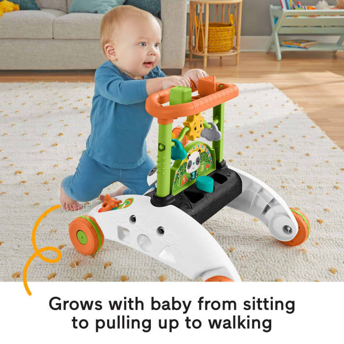 Hot Wheels Fisher-Price 2-Sided Steady Speed Panda Walker Baby & Toddler Learning Toy With Music & Blocks