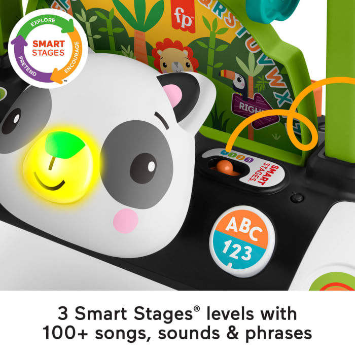 Hot Wheels Fisher-Price 2-Sided Steady Speed Panda Walker Baby & Toddler Learning Toy With Music & Blocks