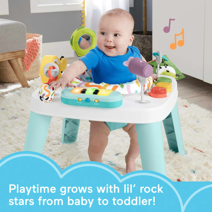 hot wheels Fisher-Price 3-in-1 Hit Wonder Baby Activity Center & Toddler Play Table With Music & Lights
