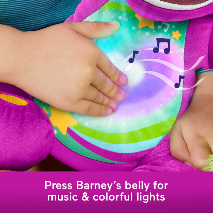 Hot Wheels Fisher-Price Barney's World Heart Glow Barney Plush Toy With Music & Lights For Toddlers & Kids