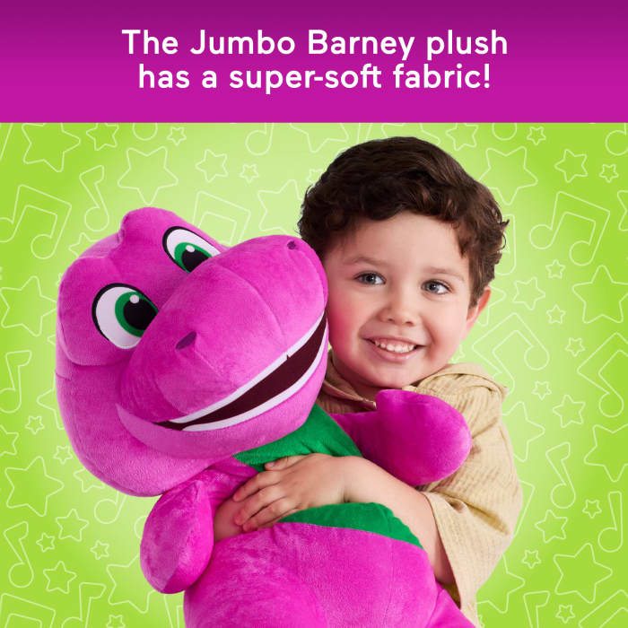 Hot Wheels Fisher-Price Barney's World Jumbo Barney Plush 26-Inch Figure Large Scale & Soft Texture