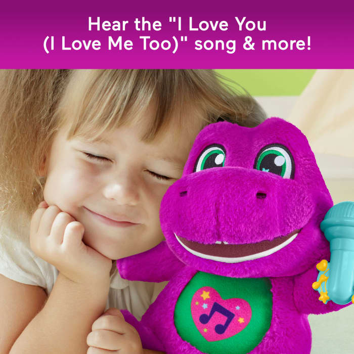 Hot Wheels Fisher-Price Barney's World Sing Along Barney Plush 10.5-Inch Figure Songs Sounds & Soft Texture