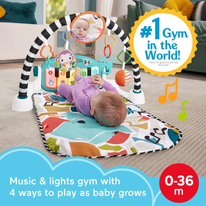 hot wheels Fisher-Price Glow And Grow Kick & Play Piano Gym Baby Playmat With Musical Learning Toy Blue