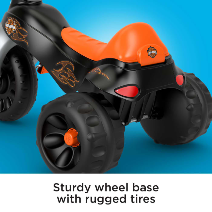 Hot Wheels Fisher-Price Harley-Davidson Tough Trike Toddler Tricycle With Handlebar Grips