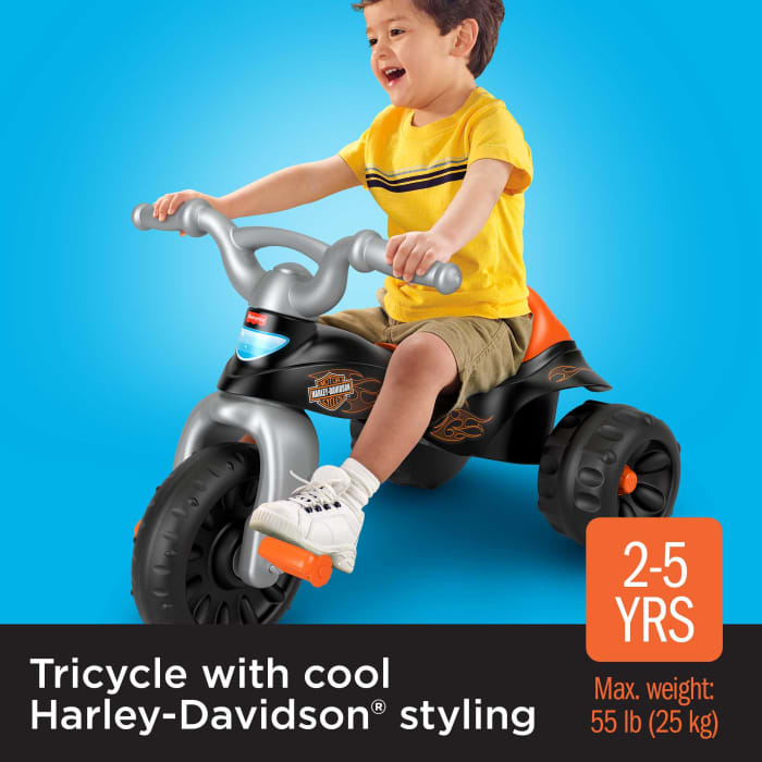 hot wheels Fisher-Price Harley-Davidson Tough Trike Toddler Tricycle With Handlebar Grips