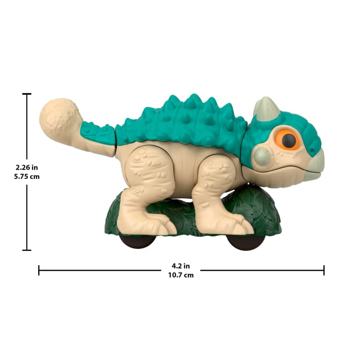 hot wheels Fisher-Price Imaginext Jurassic World Ankylosaurus Dinosaur Toy With Wheels & Wiggling Motion