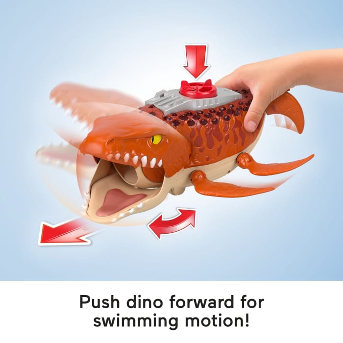 Hot Wheels Fisher-Price Imaginext Jurassic World Rebirth Aquachomp Chase Mosasaurus Dinosaur Toy Playset