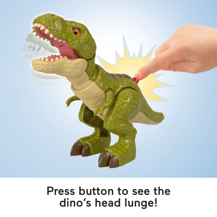 Hot Wheels Fisher-Price Imaginext Jurassic World Rebirth Tyrannosaurus Rex Dinosaur Action Figure With Motion