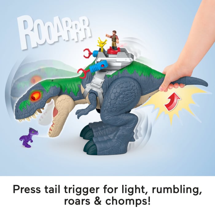 Hot Wheels Fisher-Price Imaginext Jurassic World Rebirth Ultimate Action Chomp T. Rex Dino Toy & Action Figures