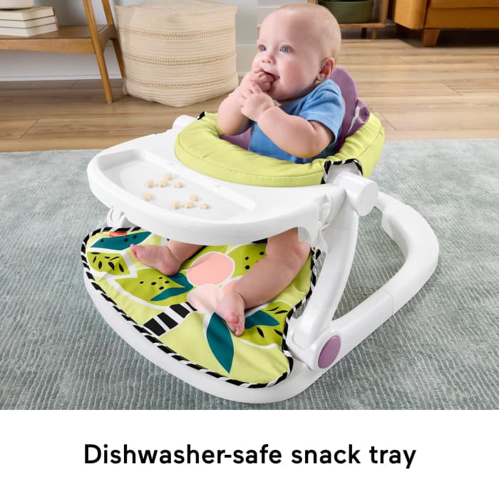 Hot Wheels Fisher-Price Kick & Play Deluxe Sit-Me-Up Seat Purple Monkey Baby Chair & Piano Learning Toy