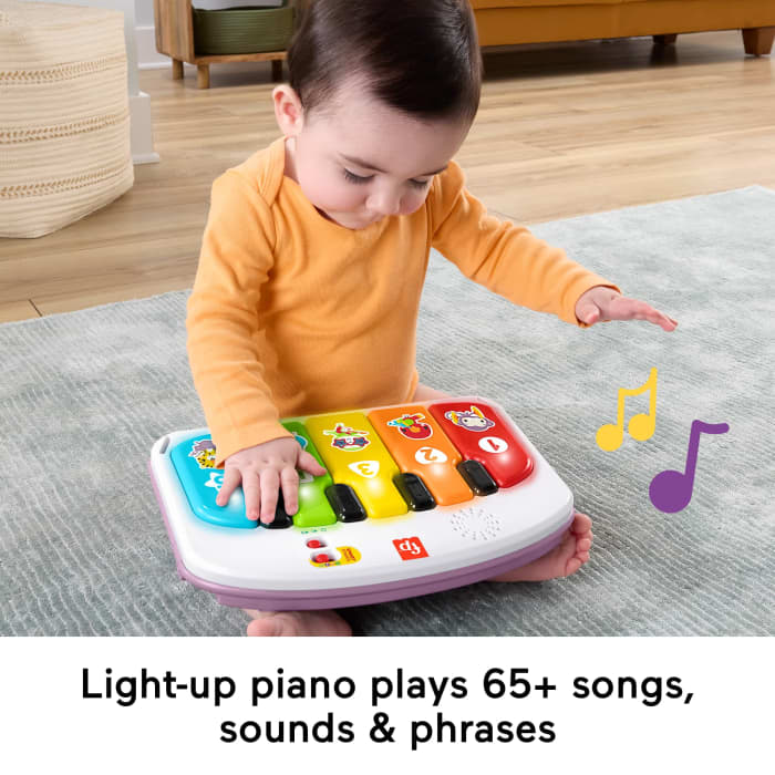 Hot Wheels Fisher-Price Kick & Play Deluxe Sit-Me-Up Seat Purple Monkey Baby Chair & Piano Learning Toy